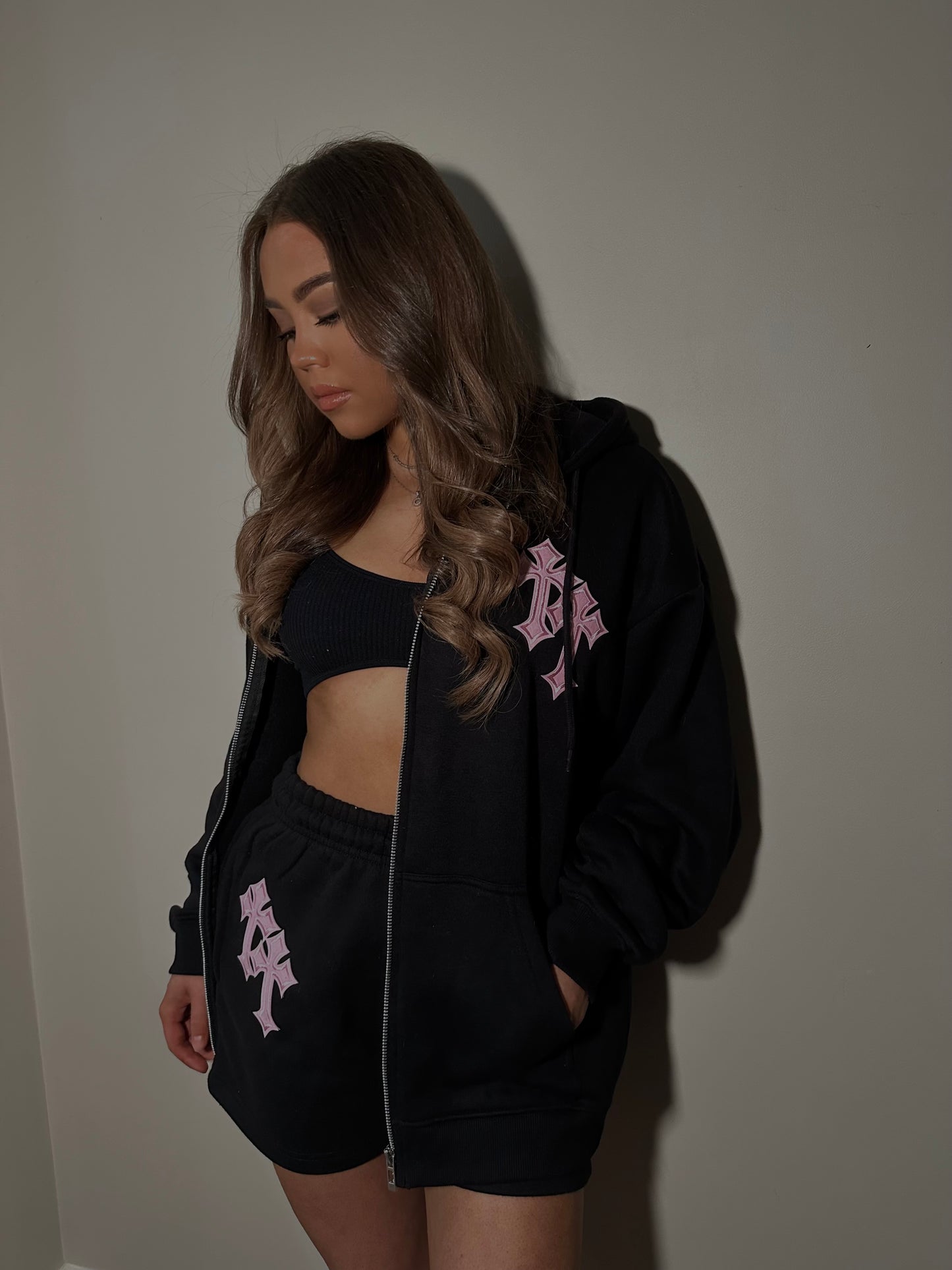 Black Cross Sweat Shorts