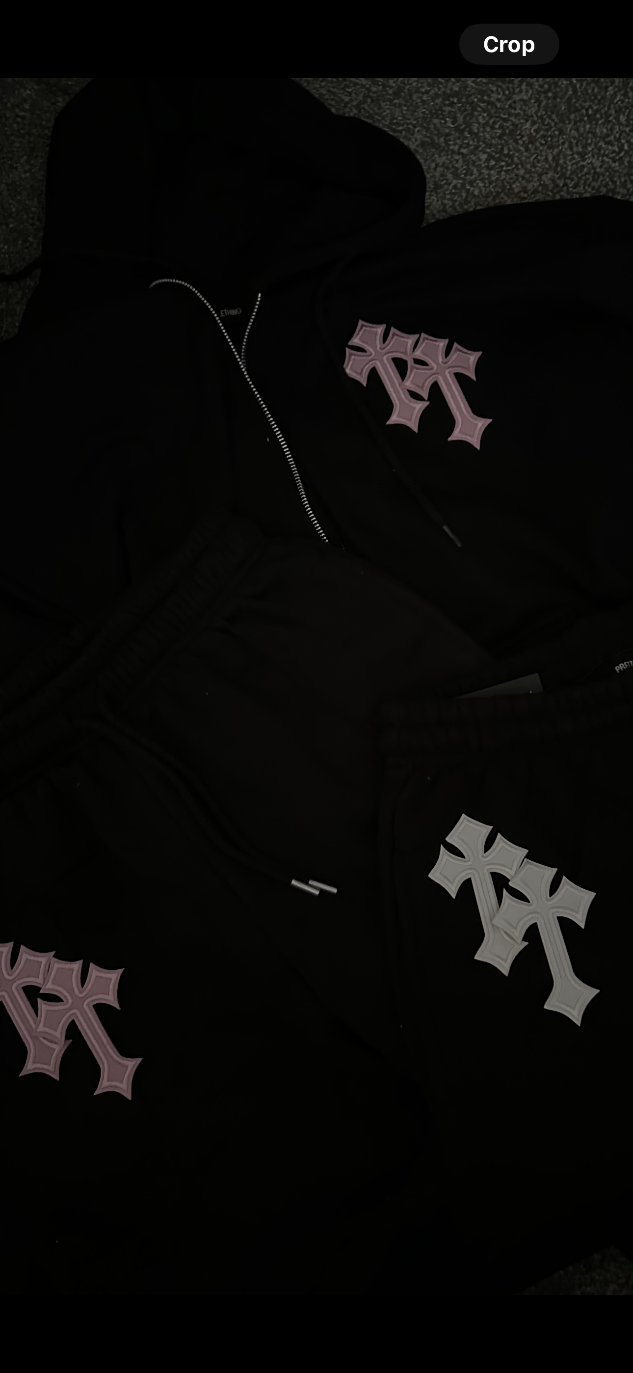 Black Cross Zip Up Jacket